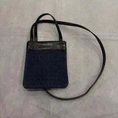 即購入OK BVLGARI ブルガリ ロゴマニア ネイビーキャンバスショルダー