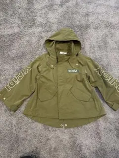 x-girl stagesポンチョ風マウンテンパーカー130カーキ