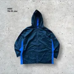 90s古着ナイキNike中綿ナイロンジャケット ミドル丈刺繍