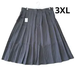 新品 プリーツスカート 制服 コスプレ 大きいサイズ 3XL 75㎝ グレー