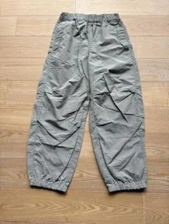 GU キッズ ナイロン ロングパンツ カーキ 150