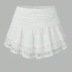 レース フリル ミニスカート