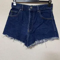 moussy ハイウエスト デニム カットオフ ショートパンツ