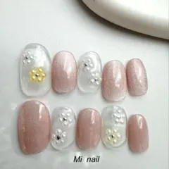 クリア　マグネットネイル　花