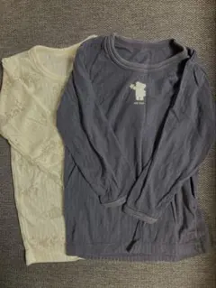 クマ柄長袖肌着2枚セット 90