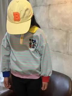 ボーダー カラフル 紫緑 キッズ 100 110 130