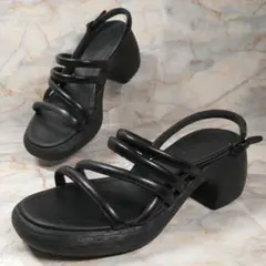 CAMPER THELMA レザー 厚底サンダル 38 黒 美品のサムネイル