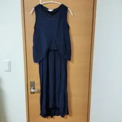 grove ネイビー ノースリーブワンピース M