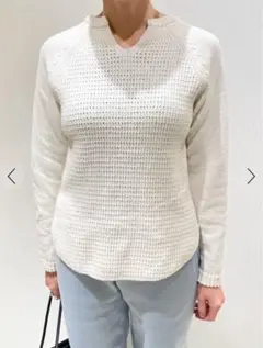 ギャルリーヴィー　GALERIE VIE 長袖ニット　ホワイト　フリー