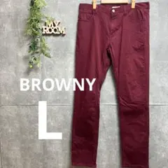 BROWNY ブラウニー エンジ デニム パンツ レディース スキニー Lのサムネイル
