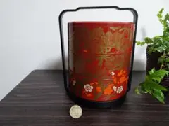 重箱 三段 丸型 持ち手付き 松竹梅