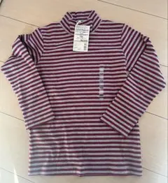MUJI ボーダーハイネック長袖Tシャツ 120