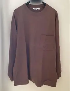 ユニクロ U ダークブラウン 長袖Tシャツ XLサイズ