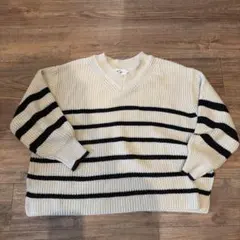 AZUL BY MOUSSY ボーダー Vネック ニット Sサイズ