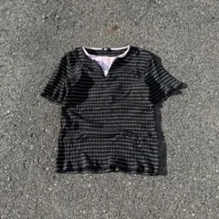 Y2K layered border PUNK 平成 ギミック ヘンリーネックのサムネイル
