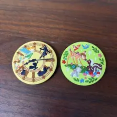 ディズニー 刺繍缶バッジ 2個セット ピーターパン バンビのサムネイル