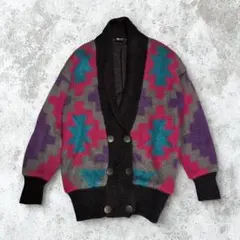 【80s/90s Vintage】幾何学柄ニット Knit ネイティブ柄