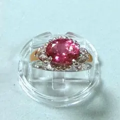 【天然ピンクトルマリン】プラチナリング