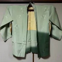 薄柳色 花地紋 羽織 正絹 春色 淡緑 はおり 茶道 着物コーデに