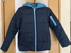 ネイビー キルティング　中綿　コート フード付き