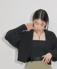 ADAM ET ROPE' FEMME 洗える ローゲージニットカーディガン