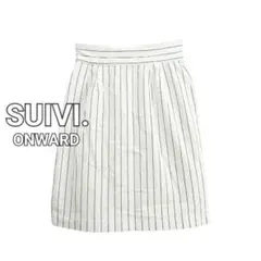 SUIVI. 膝丈 タイトスカート ストライプ ONWARD オンワード樫山