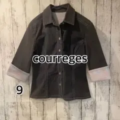希少 クレージュ デニムジャケット 9R 裏地総柄 花柄 ヴィンテージ 黒