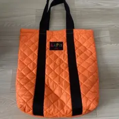 オレンジ キルティング トートバッグ