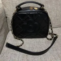 MARYQUANT黒いキルティングショルダーバッグ