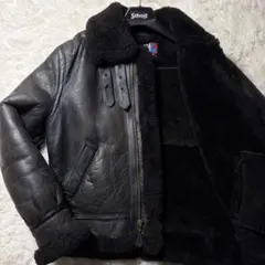 米国製■schott フライトジャケット　B-3 羊革　ムートン　ブラック　40