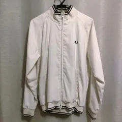 FRED PERRY ホワイト ブルゾンジャージ　ジップアップジャケット L