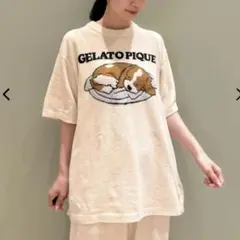 新品　M 子犬柄　エアリーモコドッグジャガードプルオーバー　ジェラートピケオム