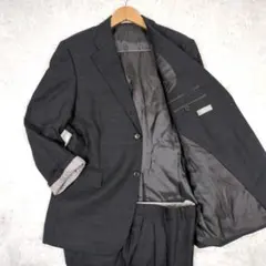 美品【特大 BE6】ユキトリイオム　カシミヤ混スーツ　セットアップ　チェックのサムネイル