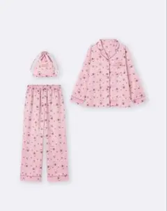 【新品未使用】GU Peanuts スヌーピー 長袖サテンパジャマ　Sサイズ