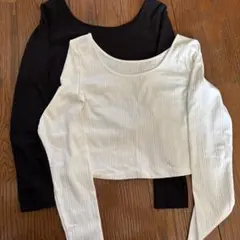 GU長袖カットソー白黒2点セットキレイめ