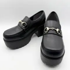 美品 YOSUKE ヨースケ 厚底 ビットローファー ブラック LLのサムネイル