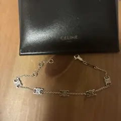 CELINE セリーヌ マイヨン トリオンフ コードビーチ ブレスレット 黒 
