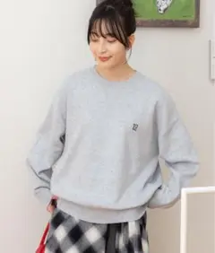 【新品未使用】MONO-MARTスウェットライク クルーネックニットプルオーバー