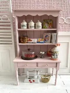 カップボード　ミニチュア家具　飾り棚　ディスプレイ　リーメント　NO005