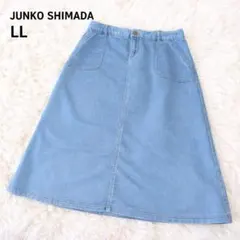 PART2 JUNKO SHIMADA デニムスカート 台形 ライトブルー LLのサムネイル