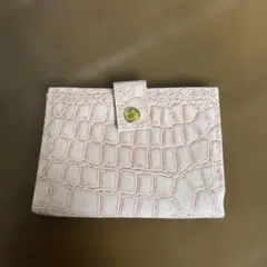 ピンク クロコダイル型押し カードケース