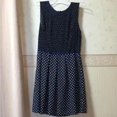 ナチュラルビューティーベーシック ドット柄ワンピース