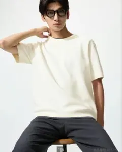 UNIQLO ウォッシャブルミラノリブニットTシャツSサイズのサムネイル