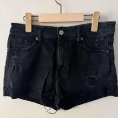 【H&M】ダメージ加工 ダークブルー ショートパンツ