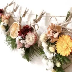 ドライフラワー　ナチュラルフラワー　ガーランド　＊BR
