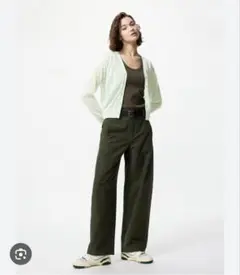 UNIQLO ライトVネックシアーカーディガン　ライトグリーン