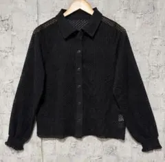 【FREAK'S STORE】透かし編み メッシュニットカーディガン Fのサムネイル