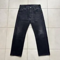 90s USA製 501ブラック後染め 34 30 鬼ヒゲ サークルR サルファ