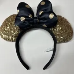 ディズニー カチューシャ ゴールド リボン ドット