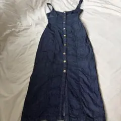 ZARA デニムキャミワンピース 濃紺 XS